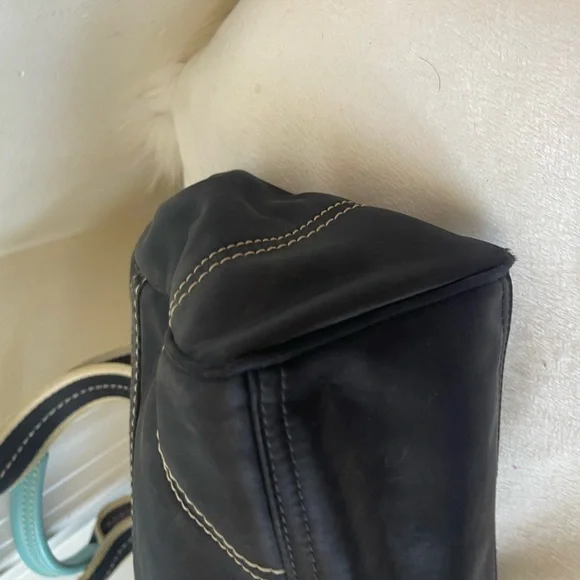 Coach Nylon Black and Teal Tote Bag GUC - Picture 9 of 13